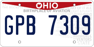 OH license plate GPB7309