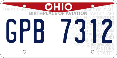 OH license plate GPB7312