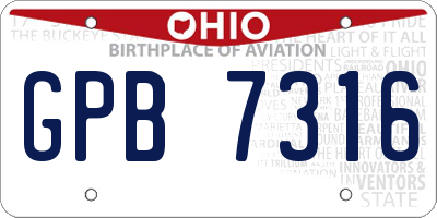 OH license plate GPB7316