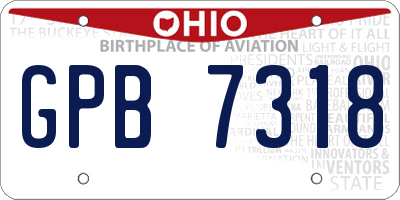 OH license plate GPB7318