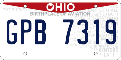 OH license plate GPB7319