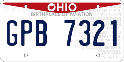 OH license plate GPB7321