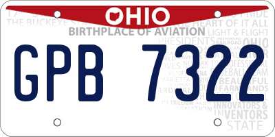 OH license plate GPB7322