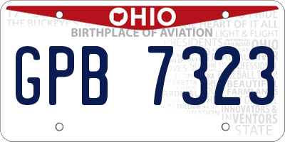 OH license plate GPB7323