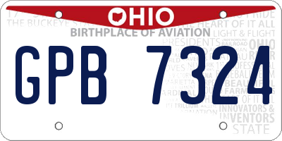 OH license plate GPB7324