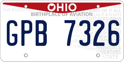 OH license plate GPB7326