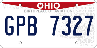 OH license plate GPB7327