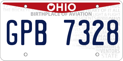 OH license plate GPB7328