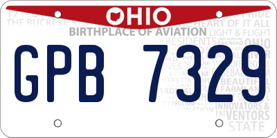 OH license plate GPB7329