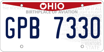 OH license plate GPB7330
