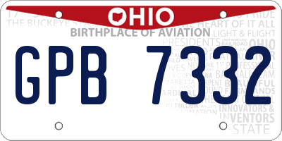 OH license plate GPB7332