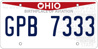 OH license plate GPB7333