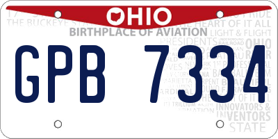OH license plate GPB7334