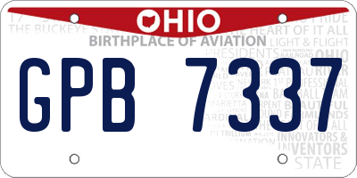 OH license plate GPB7337