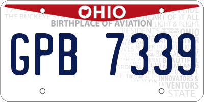 OH license plate GPB7339