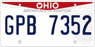 OH license plate GPB7352