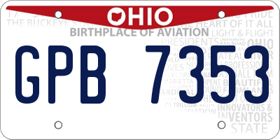 OH license plate GPB7353