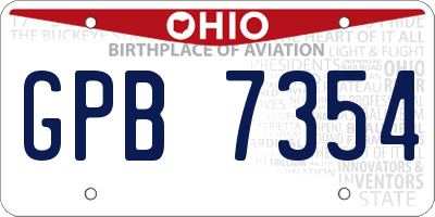OH license plate GPB7354