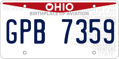 OH license plate GPB7359