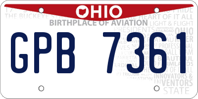 OH license plate GPB7361