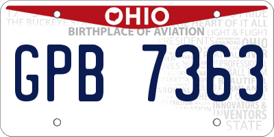 OH license plate GPB7363