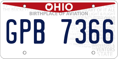OH license plate GPB7366