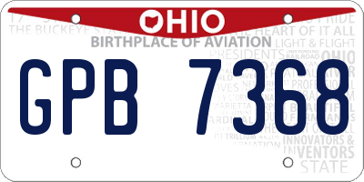 OH license plate GPB7368