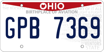 OH license plate GPB7369