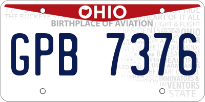 OH license plate GPB7376