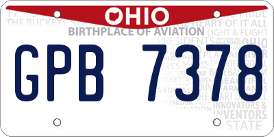 OH license plate GPB7378