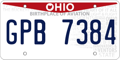 OH license plate GPB7384