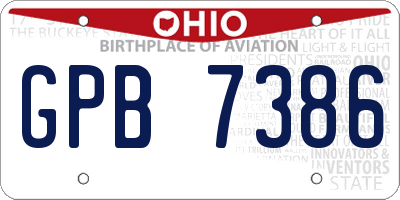 OH license plate GPB7386