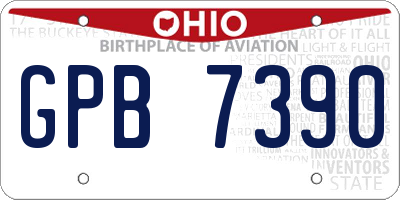 OH license plate GPB7390