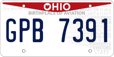 OH license plate GPB7391