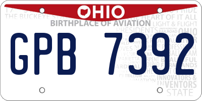 OH license plate GPB7392