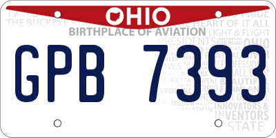 OH license plate GPB7393