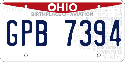 OH license plate GPB7394