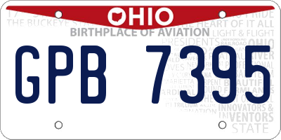 OH license plate GPB7395