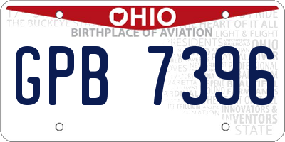 OH license plate GPB7396