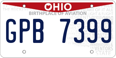 OH license plate GPB7399