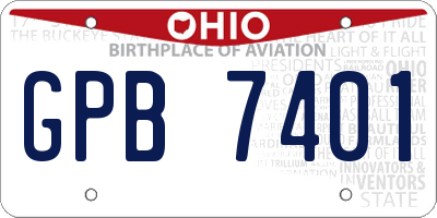 OH license plate GPB7401