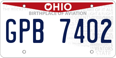 OH license plate GPB7402