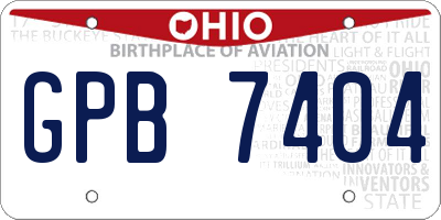 OH license plate GPB7404