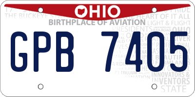 OH license plate GPB7405