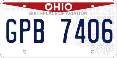 OH license plate GPB7406
