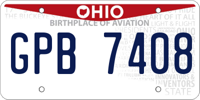 OH license plate GPB7408