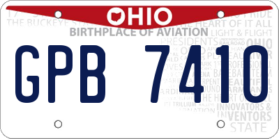 OH license plate GPB7410