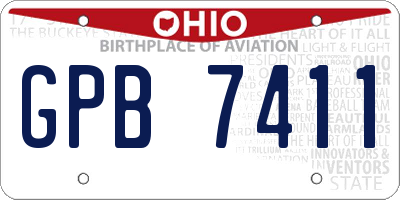 OH license plate GPB7411