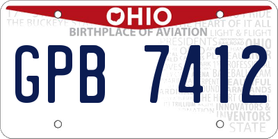 OH license plate GPB7412