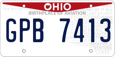OH license plate GPB7413